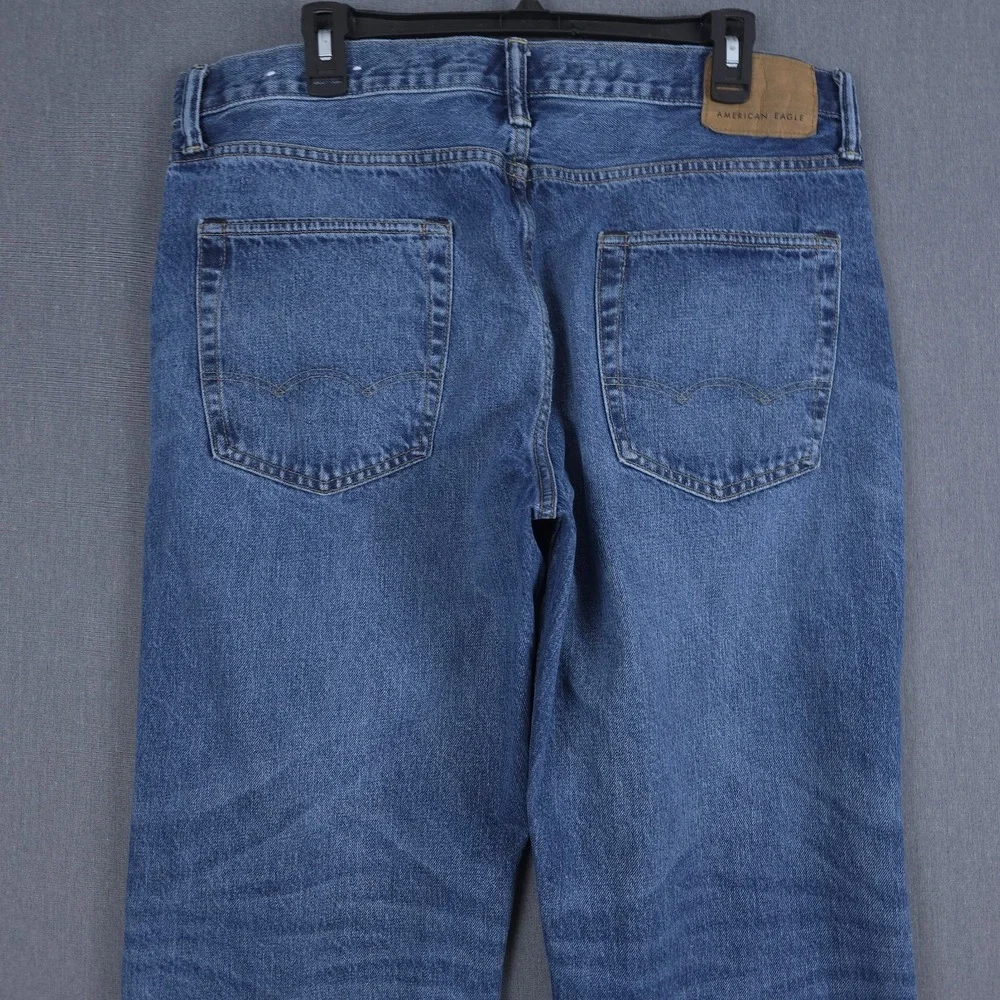 American‎ Eagle Classic Bootcut Jeans Mens 36x34 (Fits 36x32) Blue Whisker Denim